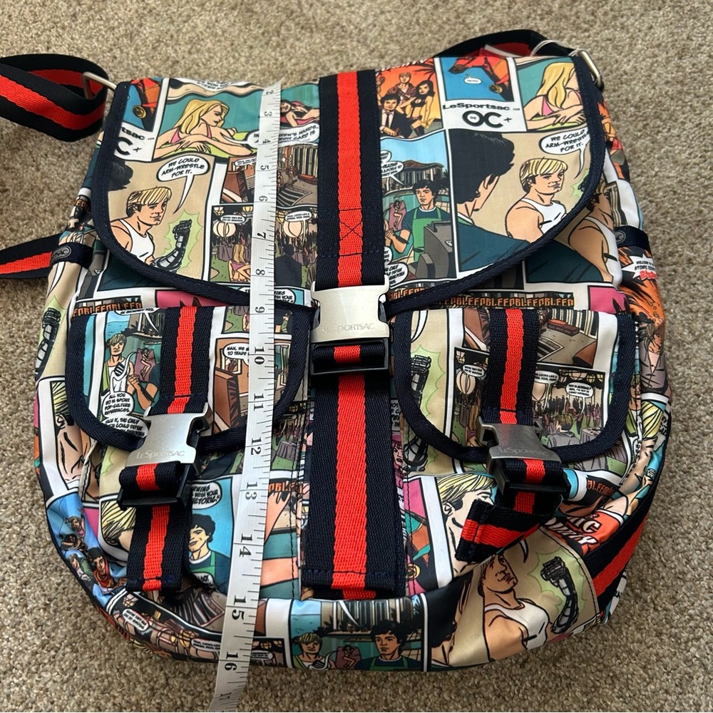 LeSport Sac comic book print messenger bag RARE discontinued The O.C nwt - Picture 7 of 8